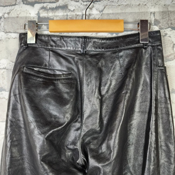 Gucci Tom Ford Vintage 1999 Black Leather Pants Size 40/ 27W Luxury Designer - Picture 9 of 16